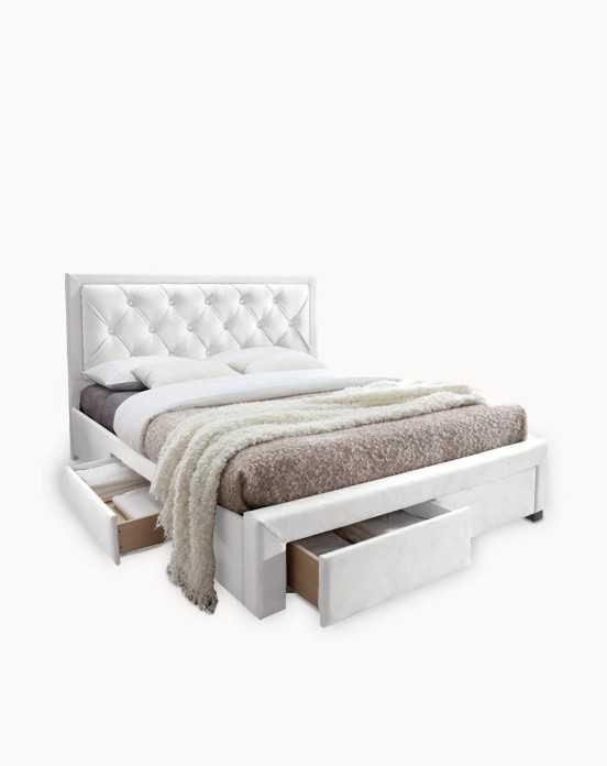 Cama de casal branca com 4 gavetas 160 x 200 cm com 1 mês