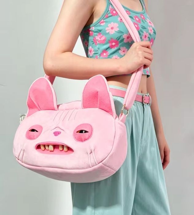 fuggler фаглер фуглер большая мягкая сумка котик сфинкс crossbody bag оригинал