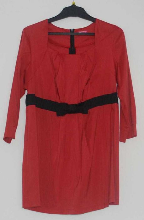 Bluzka wizytowa tunika ciążowa Happy Mum r. XL czerwona