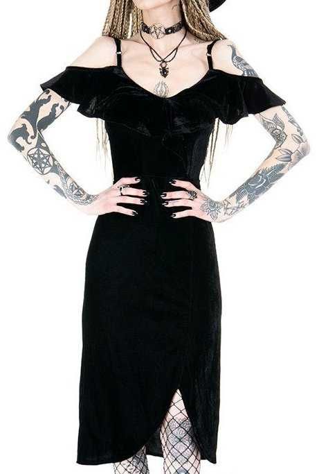 Sukienka RESTYLE goth wiązana wycięcia killstar