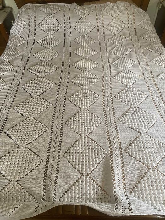 colcha da cama em crochê