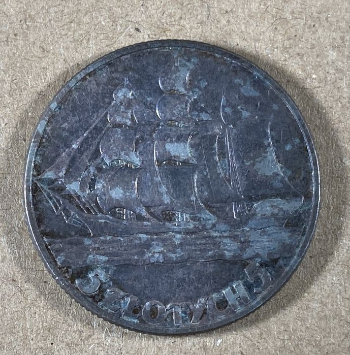 Moneta 5 złotych Żaglowiec 1936