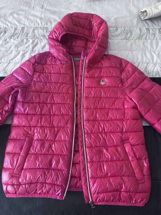 Casaco Benetton Menina Rosa 11/12 Anos – Acolchoado com Capuz