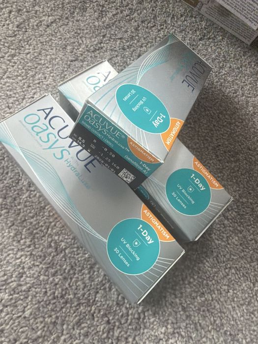 Soczewki jednodniowe 1-day acuvue oasys -0,50 -1,25 160 astygmatyzm