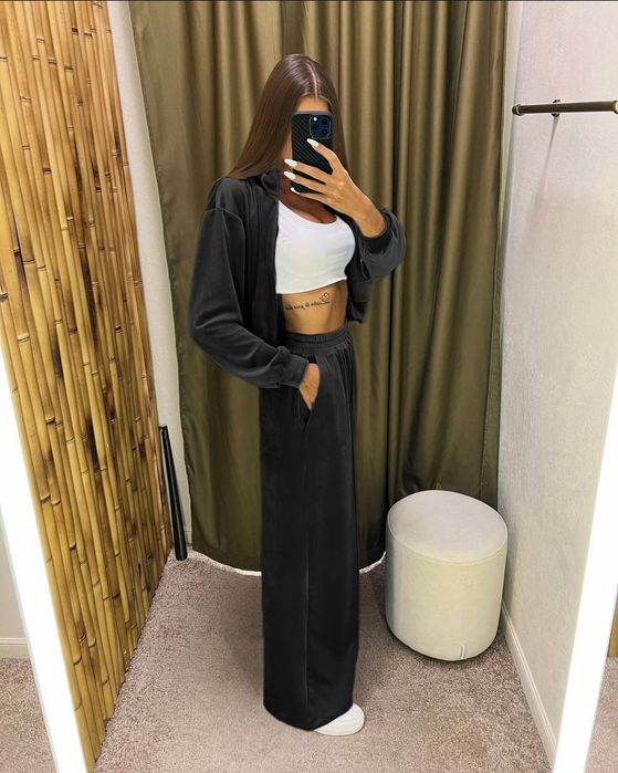 Жіночий спортивний костюм велюровий / спортивний костюм с капюшоном