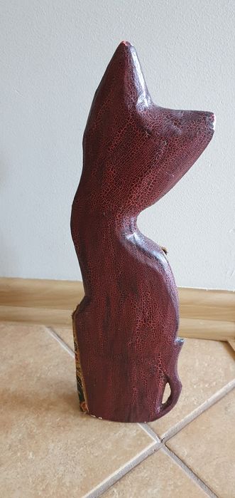 Kot drewniany figurka ozdoba