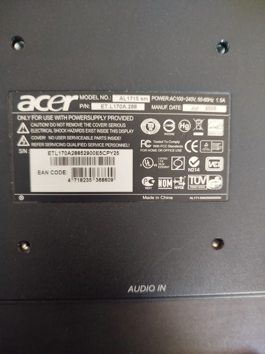 Продам монітор acer