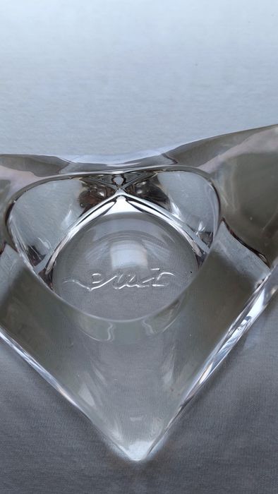 Świecznik szklany retro skandynawskie szkło