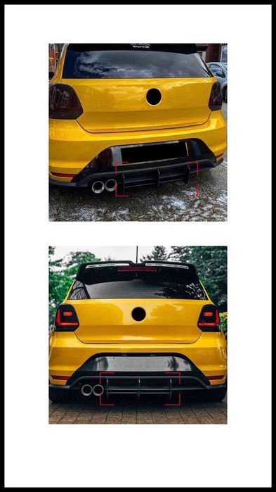 Difusor Traseiro em Preto (Volkswagen Polo MK5, GTI, 6r, 6c)| NOVO