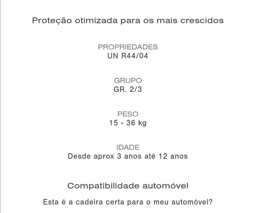 Encosto de cadeira cybex m fix