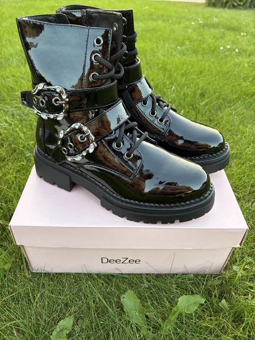 Buty Glany DeeZee EU37 Nowe z Metką Czarne Lakierowane