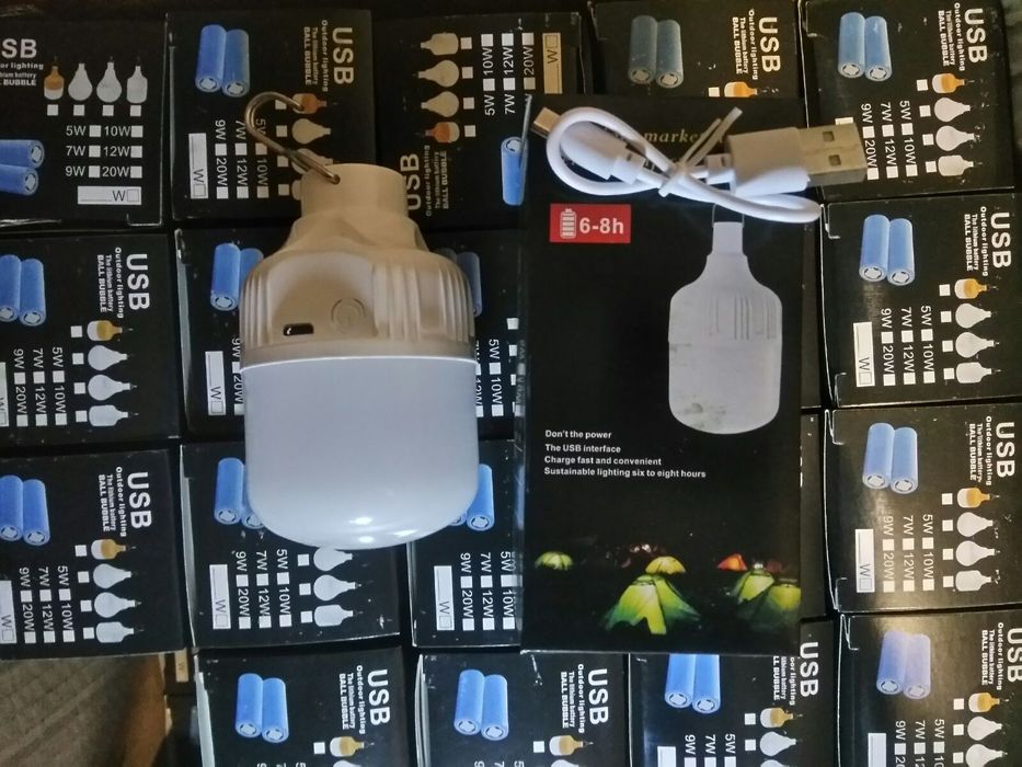 LED лампа на акумуляторі USB  аварійне світло, портативна лампа