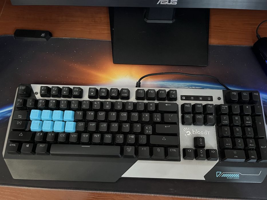 Клавіатура A4Tech Bloody B865 LK Red Gun Grey