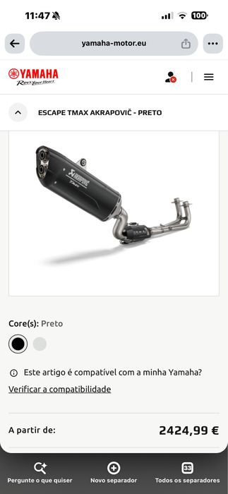 Ponteira akrapovic tmax 530/560