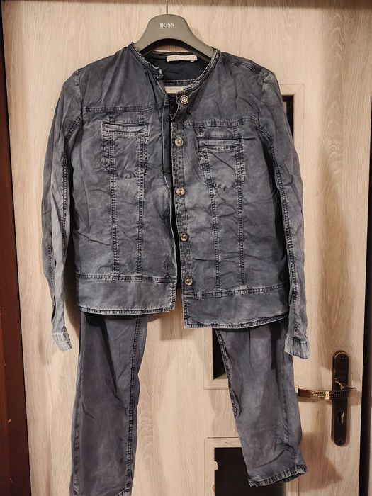 marynarka i spodnie (pod jeans) z efektem sprania