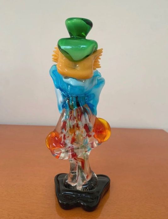 Estatueta de palhaço em vidro de Murano