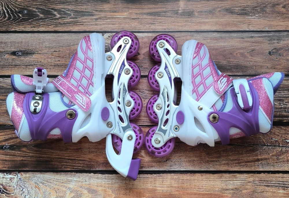 Rolki dla dziewczynki, regulowane ze świecącymi kołami