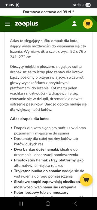 Sprzedam drapak dla kota