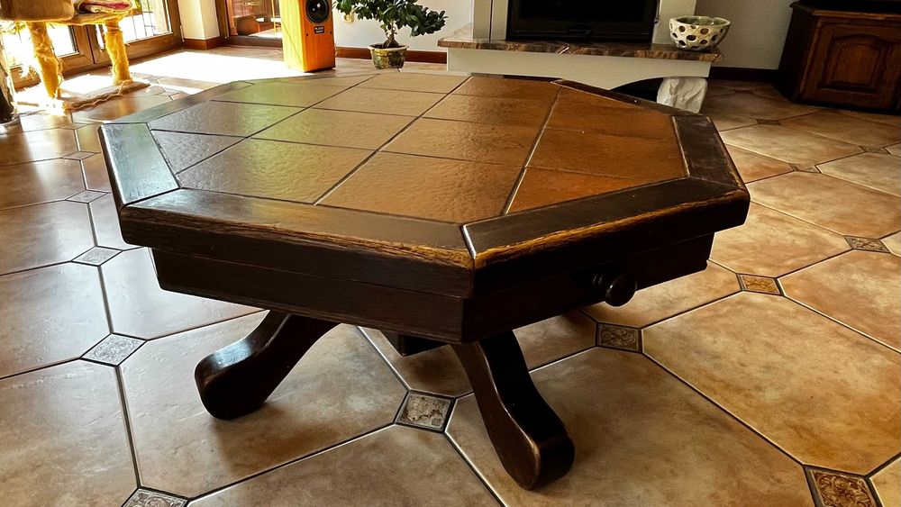 Stolik drewniany/terakota