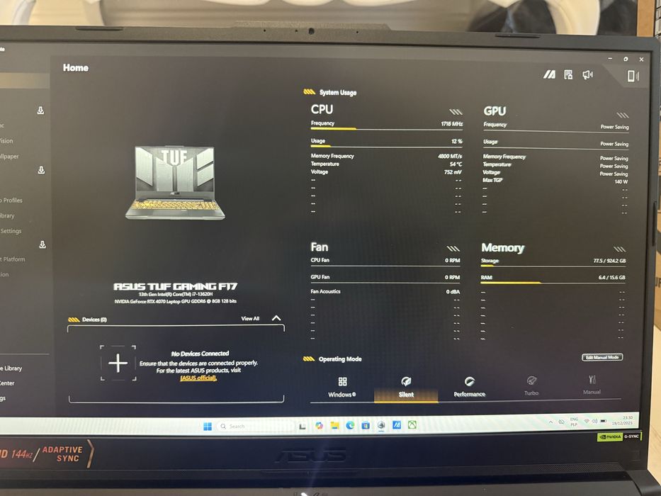 NOWY ASUS TUF F17 i7 13620H 16GB DDR5 NVIDIA GeForce RTX 4070 1TB