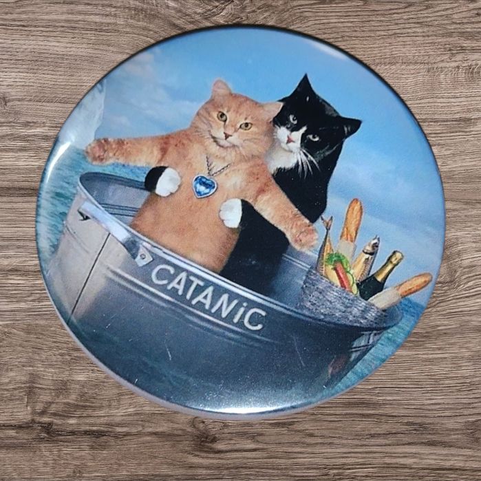 Przypinka,Koty,Titanic,Zwierzęta,Łódź,Broszka,Zabawne,Miłość,Kot