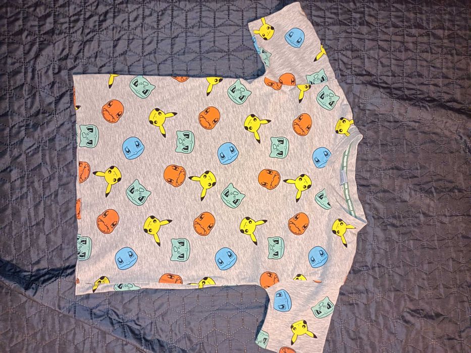 T-shirt szary pokemony 134/140