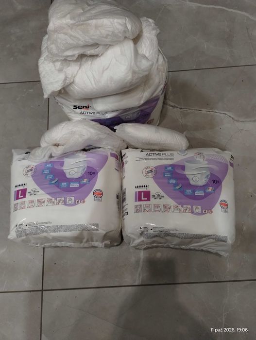 Seni Active Plus elastyczne majtki chłonne L 3 paczki + gratis