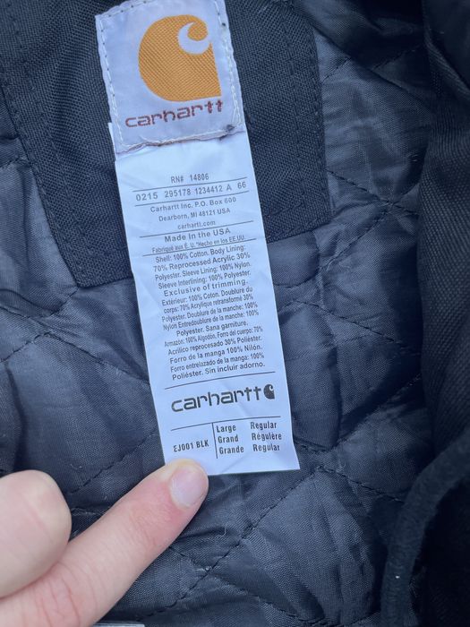 Casaco Carhartt Detroit Preto Tamanho L