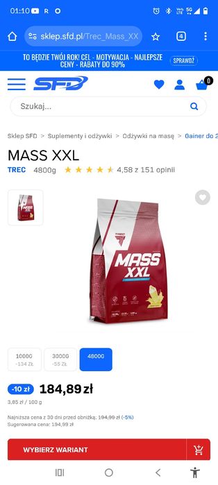 Gainer mass xxl trec
