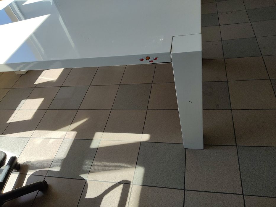 Duży biały stół wysoki połysk