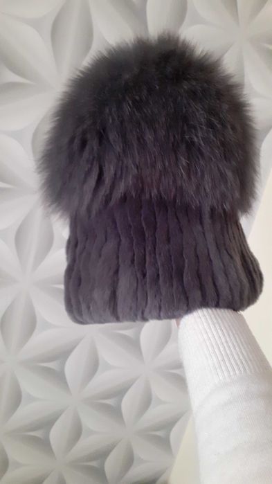 Czapka z naturalnego lisa