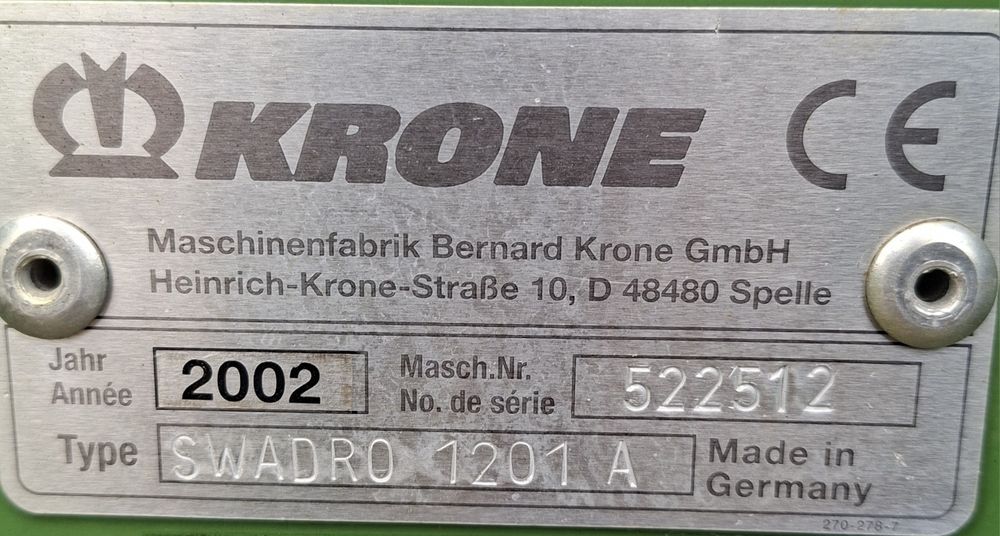 Zgrabiarka Krone Swadro 1201A