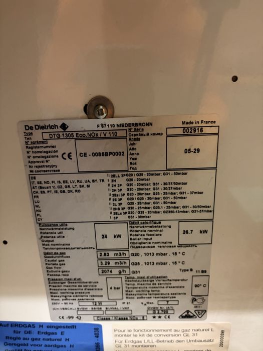 De Dietrich Dtg 1305 Eco.NOx