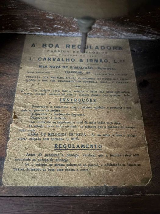 Relógio de Parede A Boa Reguladora – 1945 – Peça Rara e Original