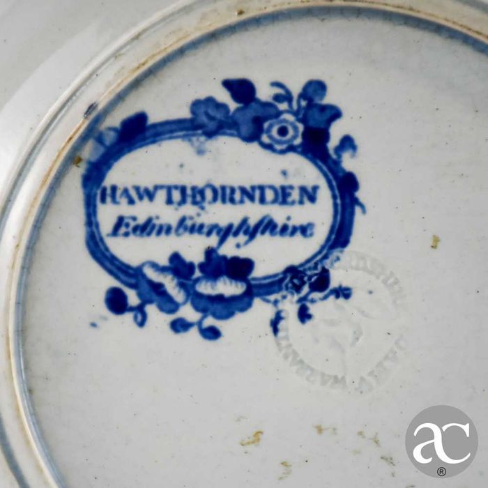 Par de pratos fundos em faiança inglesa Sttafordshire