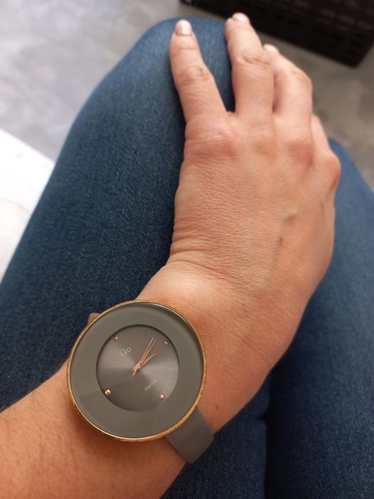 Relógio senhora cinzento pele e aço