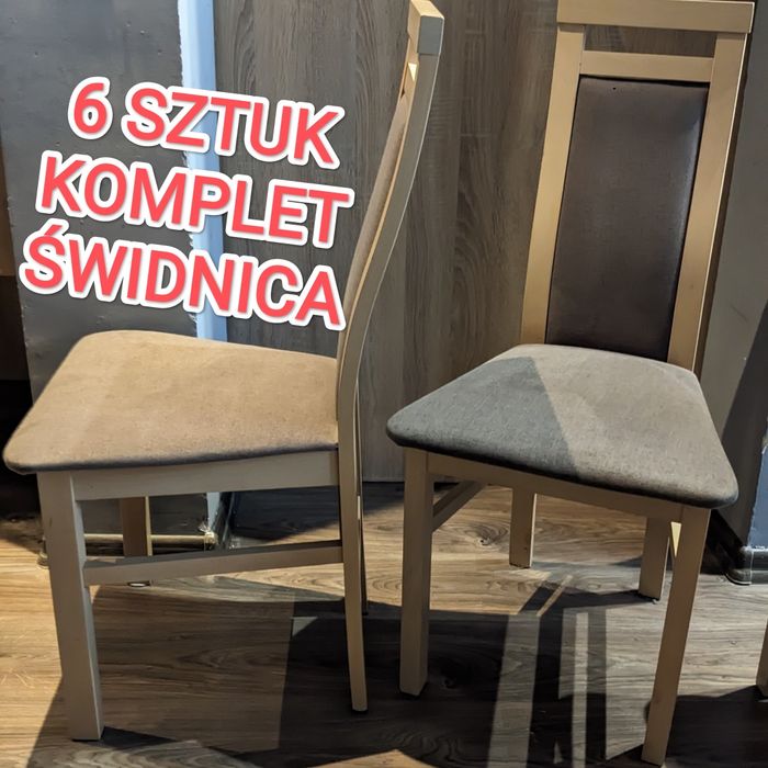 Tapicerowane Drewniane Krzesła 6 szt Krzesło wygodne profilowane