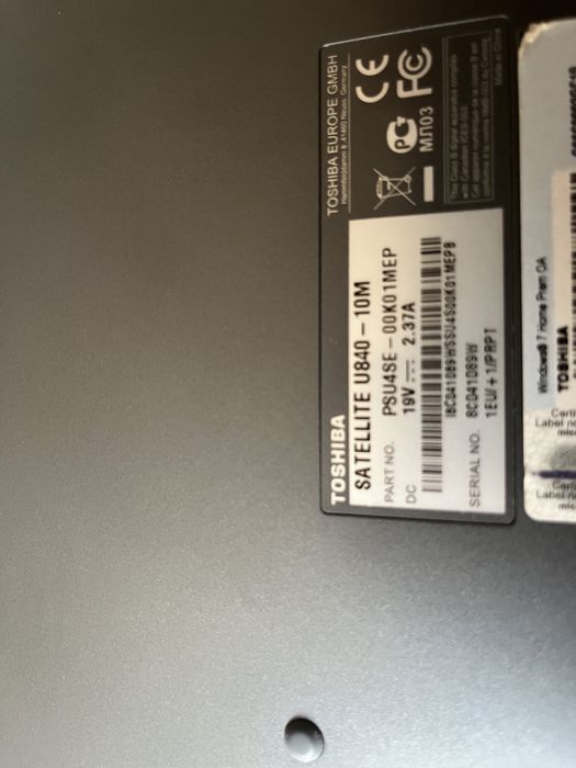 Portátil Toshiba SATELLITE U840-10M 8gb