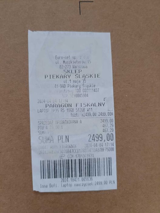 Laptop Lenovo IdeaPad Slim3 Nowy na gwarancji