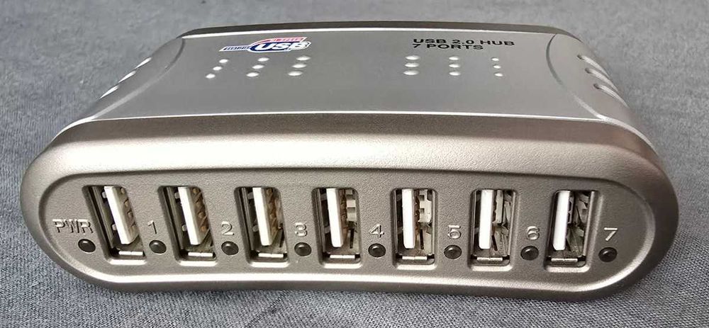 HUB 7 portów USB 2.0 + zasilacz 5V 3A