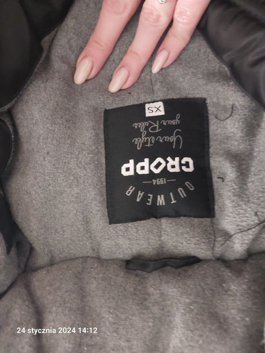 Kurtka zimowa parka czarna XS Cropp