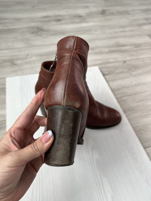 Brązowe skórzane ocieplane botki Acord Lavorazione Artigiana 39