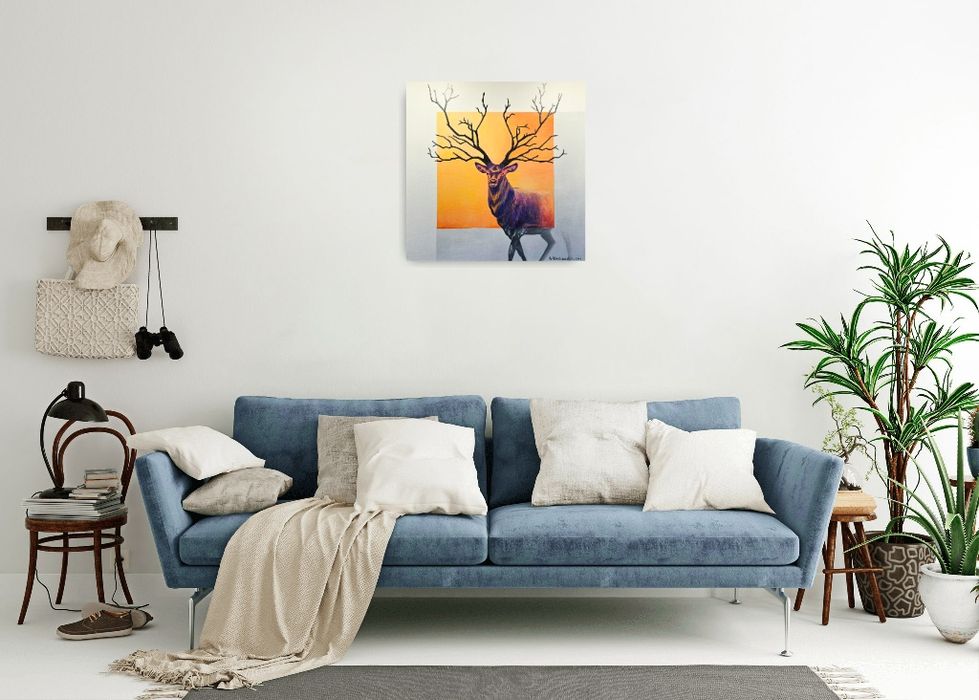 Obraz akryl na płótnie 60x60 cm "Jeleń"