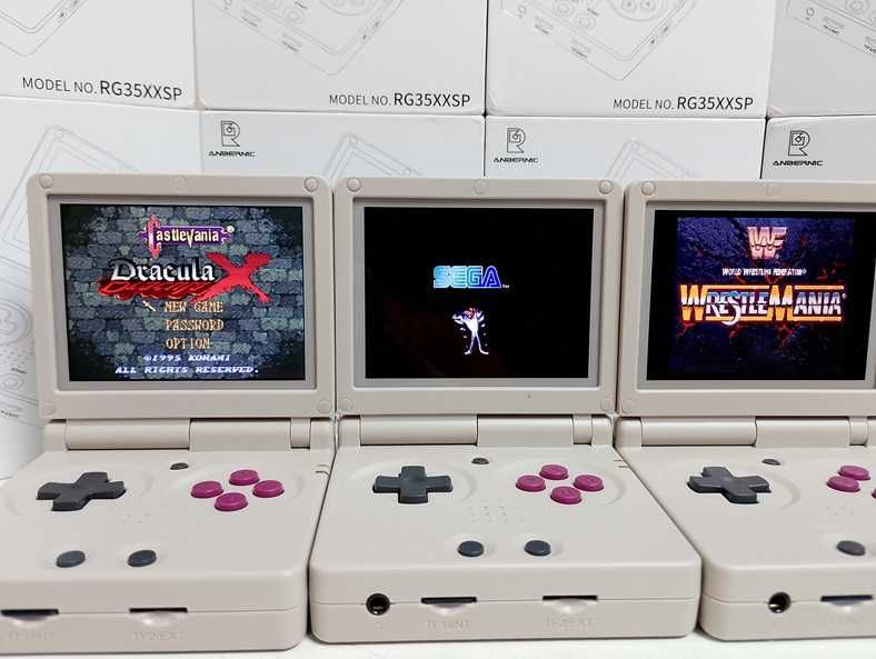 Ретро ігрова приставка Anbernic RG35XXSP Grey 64GB 8000 ігор GameBoy