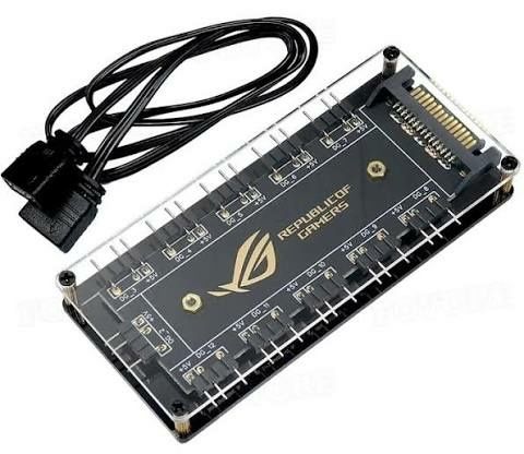 Фан хаб розгалужувач кулерів 10 x ARGB Sync 5V/3 pin  SATA + ШИМ 4 pin