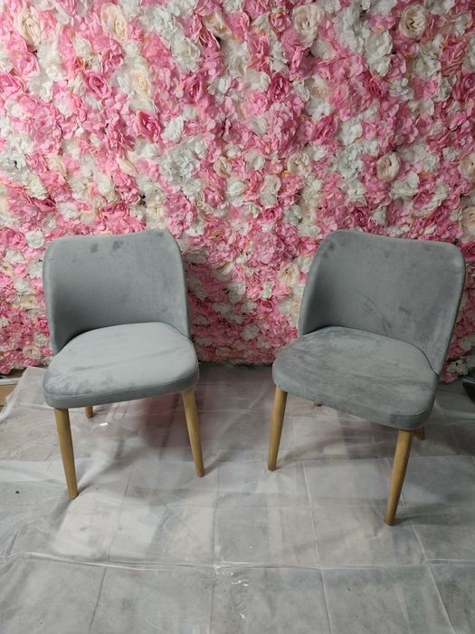 Komplet 2 krzeseł kolor szary