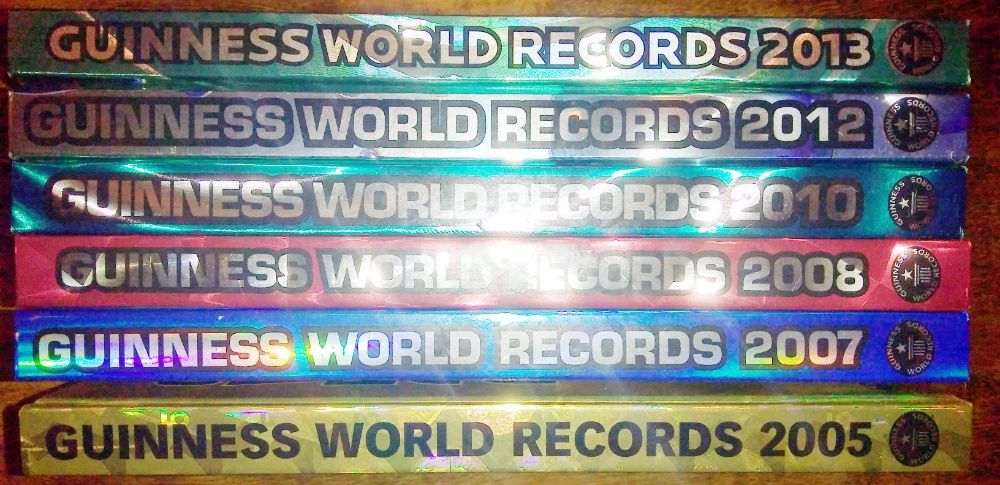 Livros Guiness World Records 2007, 2008, 2010, 2012, 2013, ports gráti