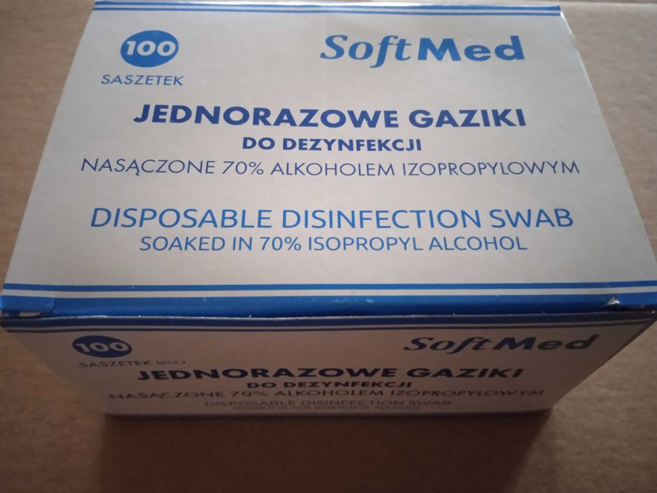 Gaziki do dezynfekcji SoftMed 100 szt. x 20 opakowań