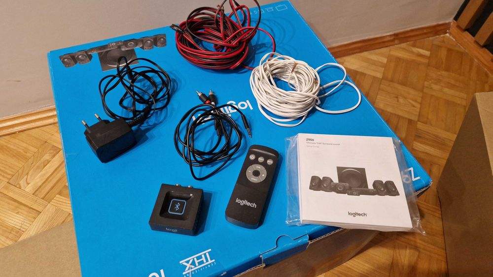 Głośniki LOGITECH Z906 5.1 cały zestaw plus adapter audio Bluetooth