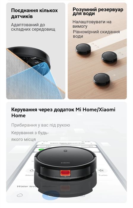 Новий Робот-Пилосос Xiaomi Robot Vacuum E10C: Сухе+Вологе Прибирання